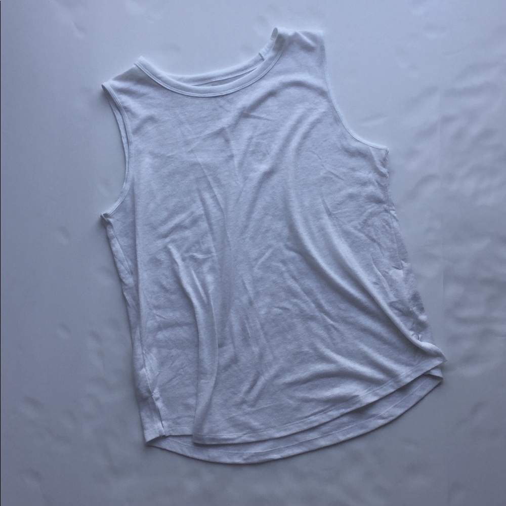 White high neck tank top